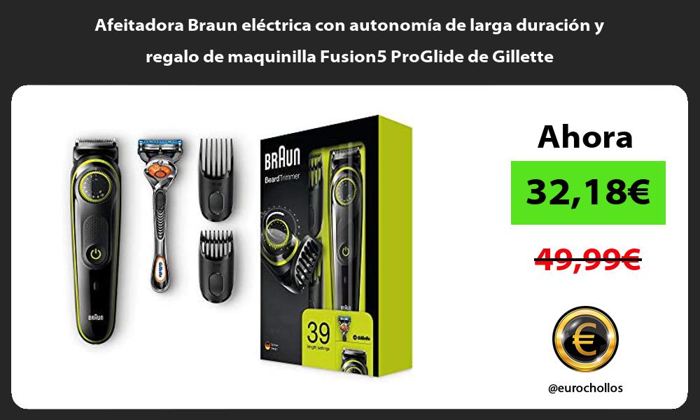Afeitadora Braun eléctrica con autonomía de larga duración y regalo de maquinilla Fusion5 ProGlide de Gillette