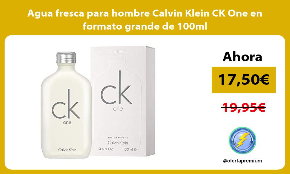 Agua fresca para hombre Calvin Klein CK One en formato grande de 100ml