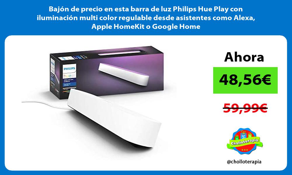 Bajón de precio en esta barra de luz Philips Hue Play con iluminación multi color regulable desde asistentes como Alexa Apple HomeKit o Google Home