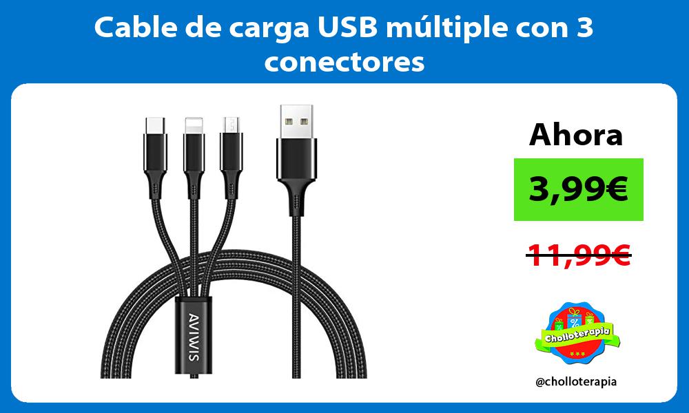 Cable de carga USB múltiple con 3 conectores