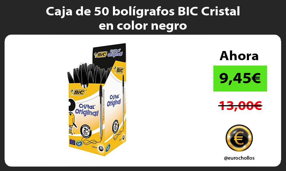 Caja de 50 bolígrafos BIC Cristal en color negro