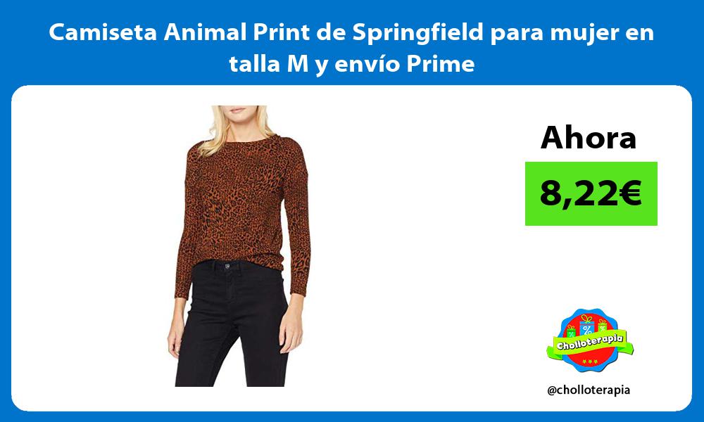 Camiseta Animal Print de Springfield para mujer en talla M y envío Prime