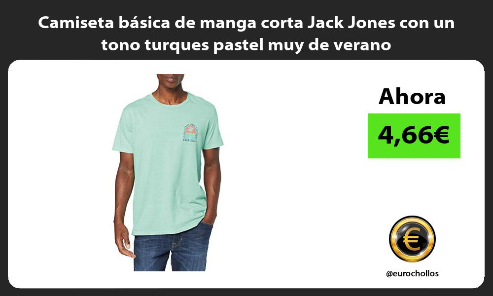 Camiseta básica de manga corta Jack Jones con un tono turques pastel muy de verano