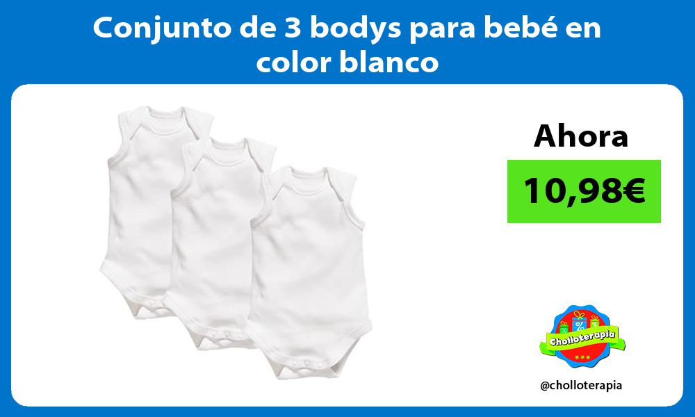 Conjunto de 3 bodys para bebé en color blanco