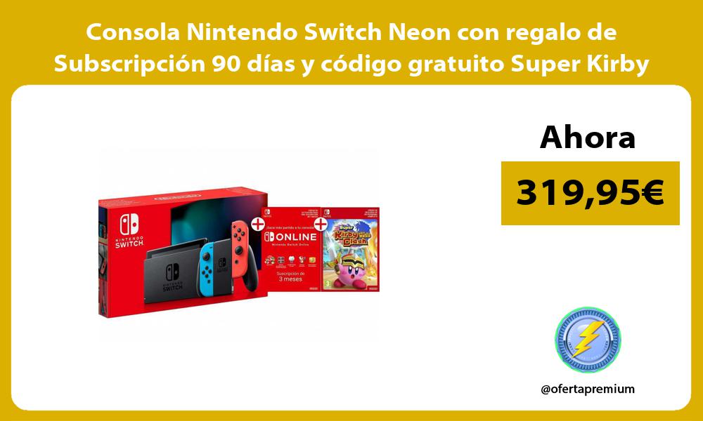 Consola Nintendo Switch Neon con regalo de Subscripción 90 días y código gratuito Super Kirby