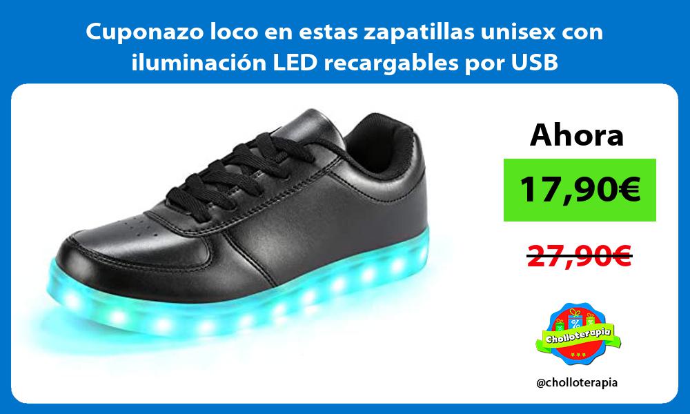 Cuponazo loco en estas zapatillas unisex con iluminación LED recargables por USB