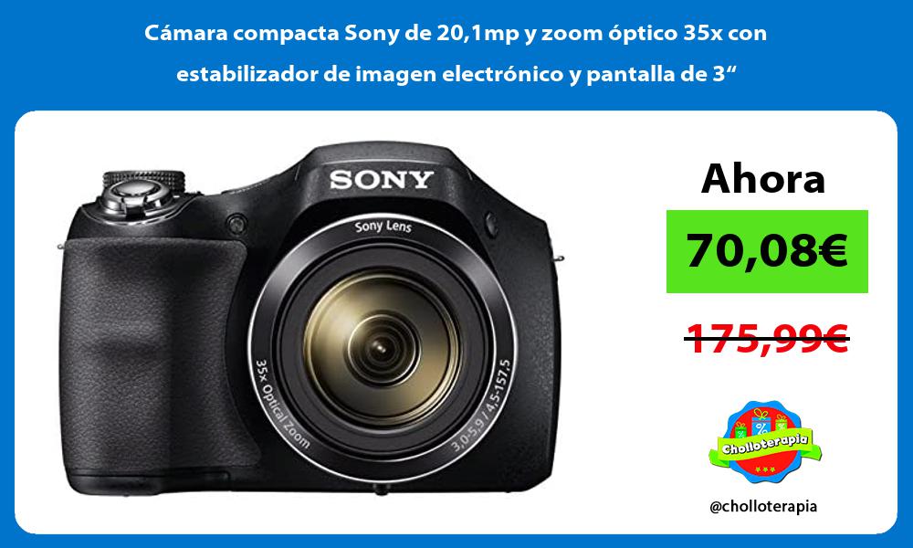Cámara compacta Sony de 201mp y zoom óptico 35x con estabilizador de imagen electrónico y pantalla de 3“