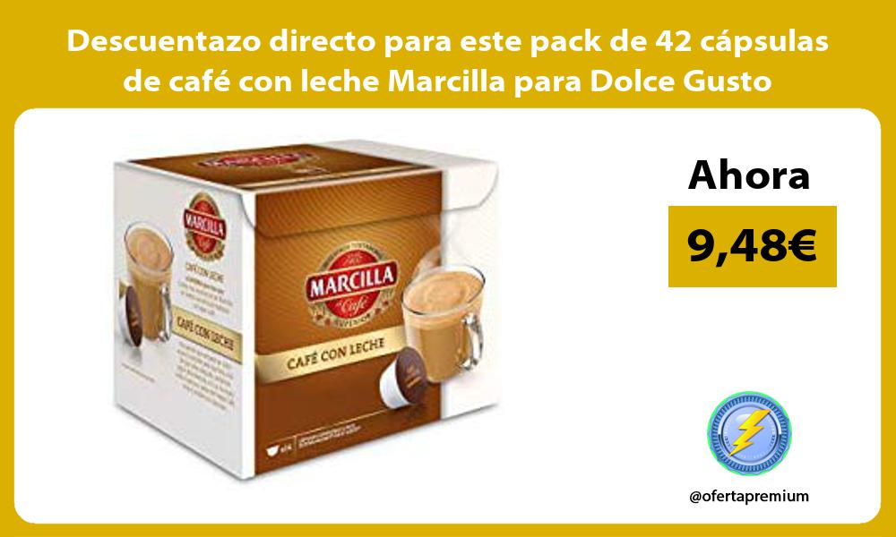 Descuentazo directo para este pack de 42 cápsulas de café con leche Marcilla para Dolce Gusto