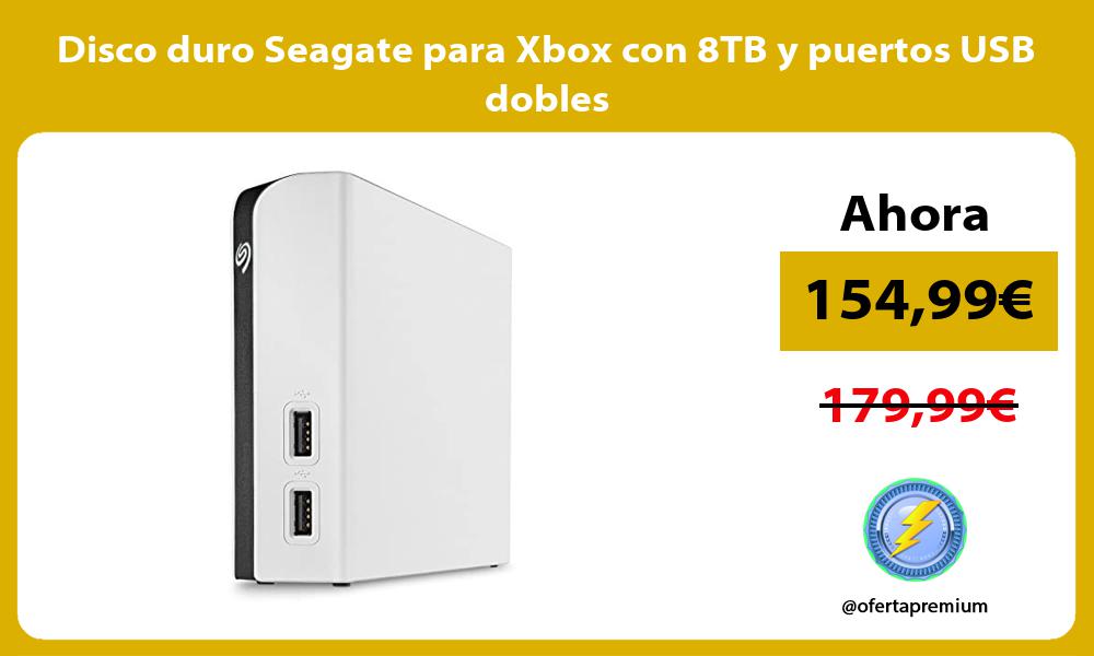 Disco duro Seagate para Xbox con 8TB y puertos USB dobles