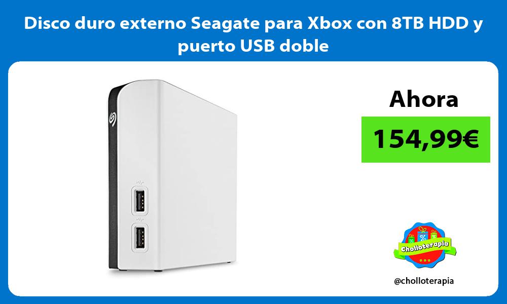 Disco duro externo Seagate para Xbox con 8TB HDD y puerto USB doble