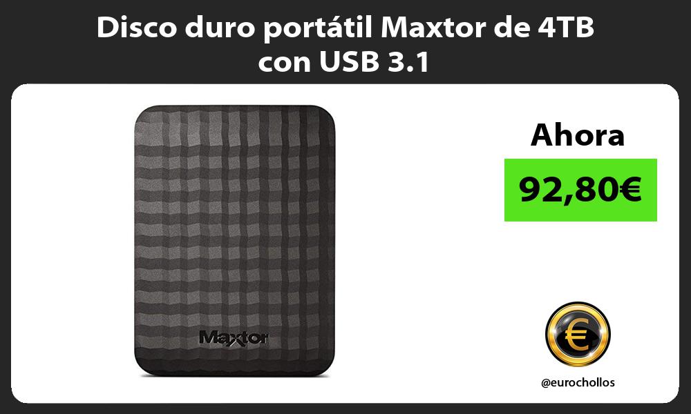 Disco duro portátil Maxtor de 4TB con USB 3 1