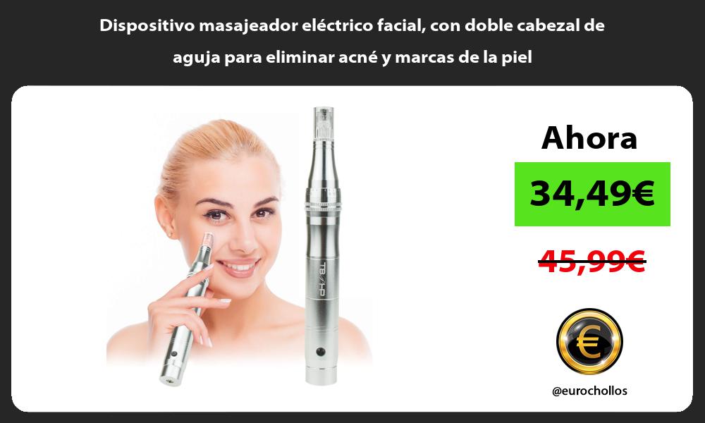 Dispositivo masajeador eléctrico facial con doble cabezal de aguja para eliminar acné y marcas de la piel
