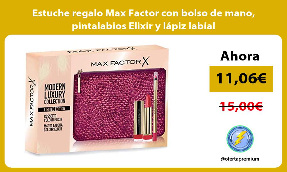 Estuche regalo Max Factor con bolso de mano pintalabios Elixir y lápiz labial