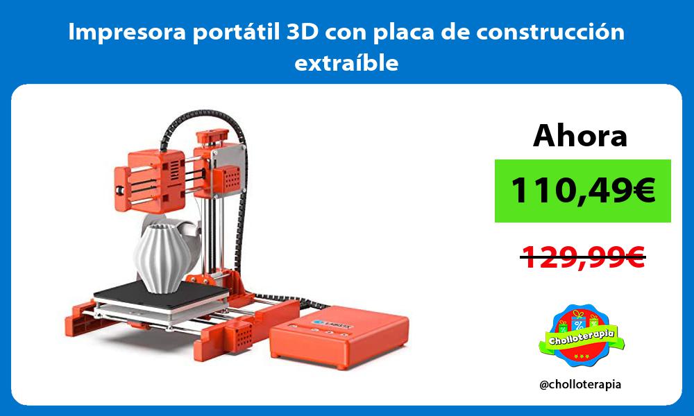 Impresora portátil 3D con placa de construcción extraíble