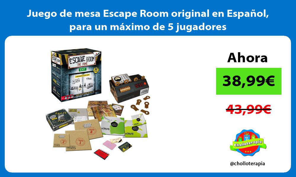 Juego de mesa Escape Room original en Español para un máximo de 5 jugadores