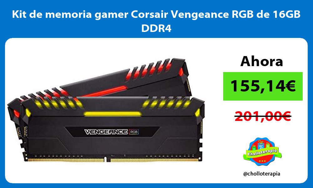 Kit de memoria gamer Corsair Vengeance RGB de 16GB DDR4