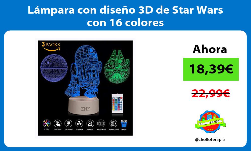 Lámpara con diseño 3D de Star Wars con 16 colores