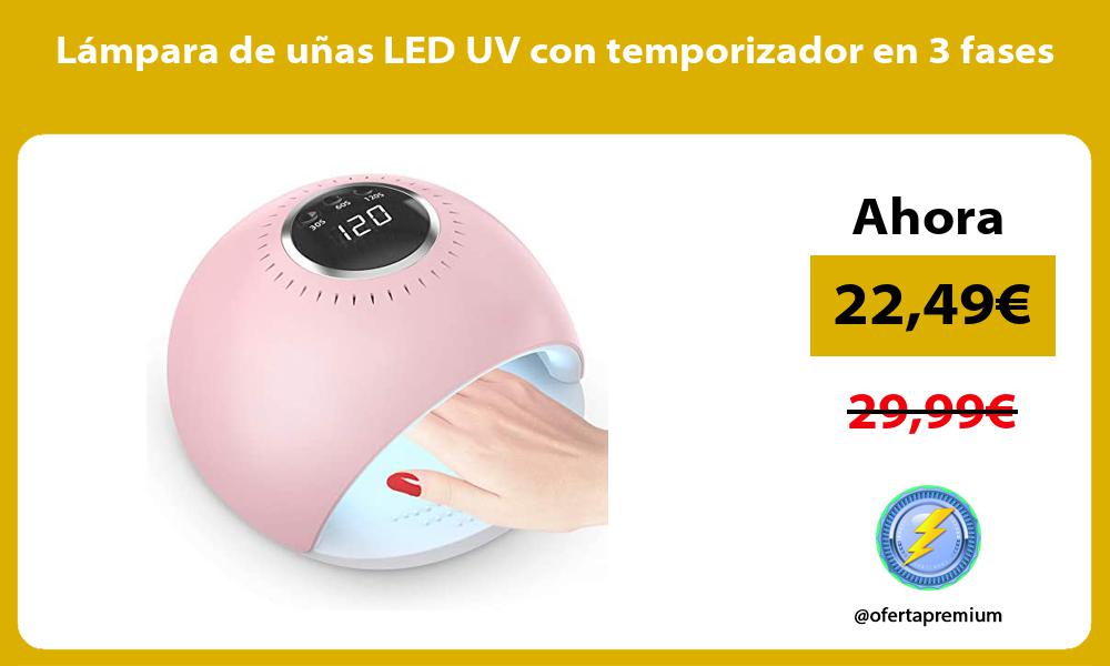 Lámpara de uñas LED UV con temporizador en 3 fases