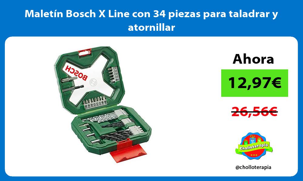 Maletín Bosch X Line con 34 piezas para taladrar y atornillar