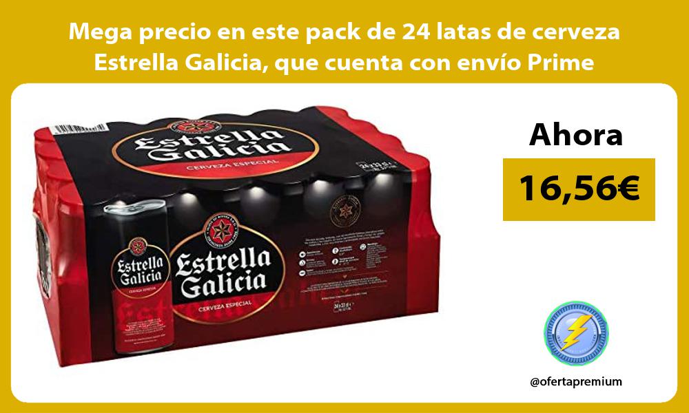 Mega precio en este pack de 24 latas de cerveza Estrella Galicia que cuenta con envío Prime