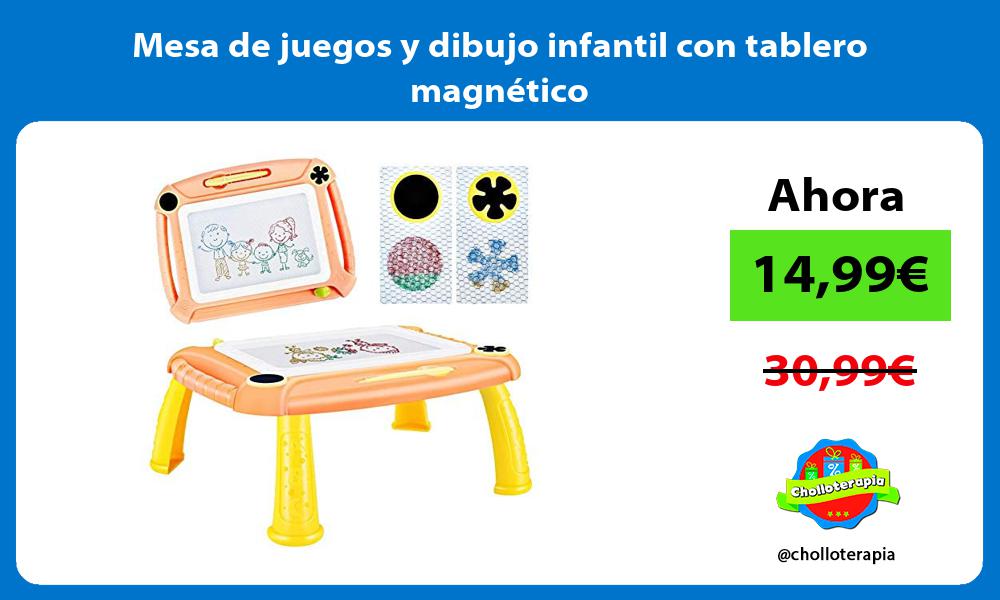 Mesa de juegos y dibujo infantil con tablero magnético