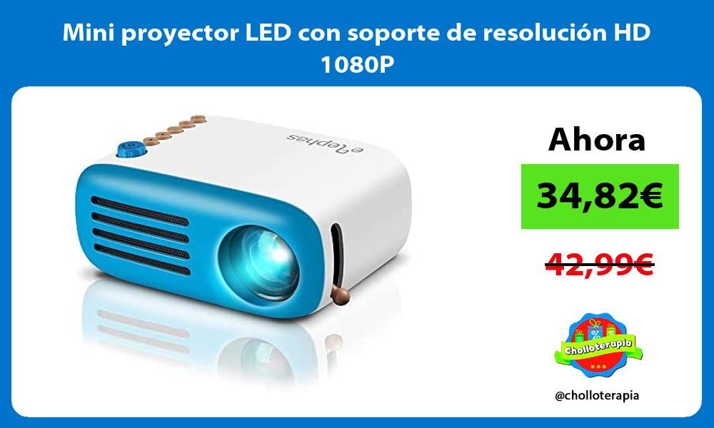 Mini proyector LED con soporte de resolución HD 1080P
