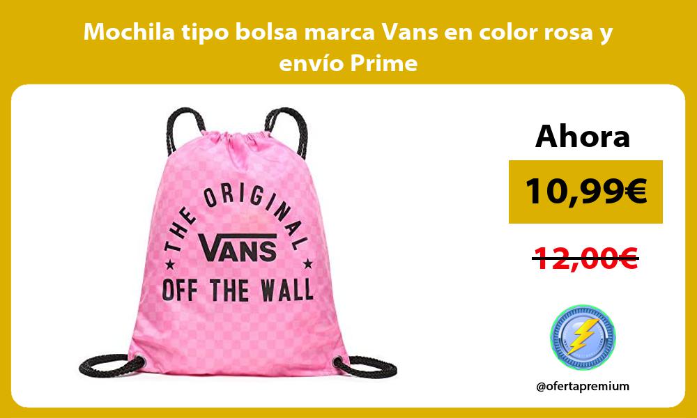 Mochila tipo bolsa marca Vans en color rosa y envío Prime