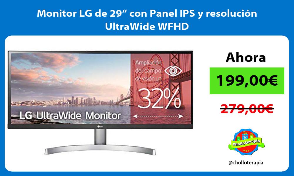 Monitor LG de 29“ con Panel IPS y resolución UltraWide WFHD