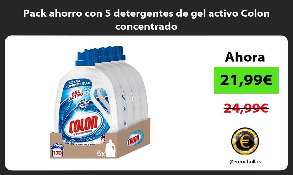 Pack ahorro con 5 detergentes de gel activo Colon concentrado