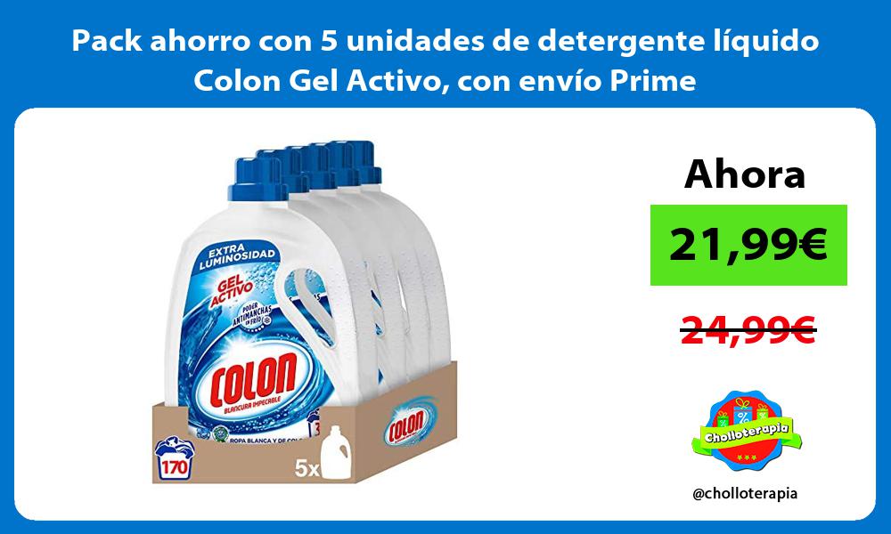 Pack ahorro con 5 unidades de detergente líquido Colon Gel Activo con envío Prime