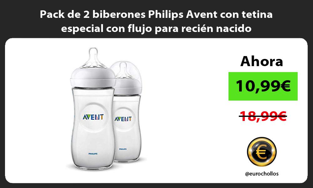 Pack de 2 biberones Philips Avent con tetina especial con flujo para recién nacido