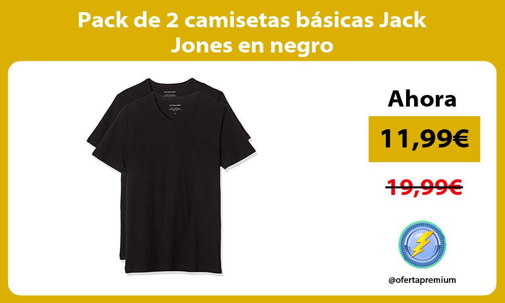 Pack de 2 camisetas básicas Jack Jones en negro