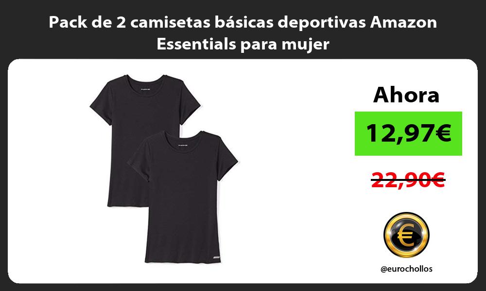 Pack de 2 camisetas básicas deportivas Amazon Essentials para mujer