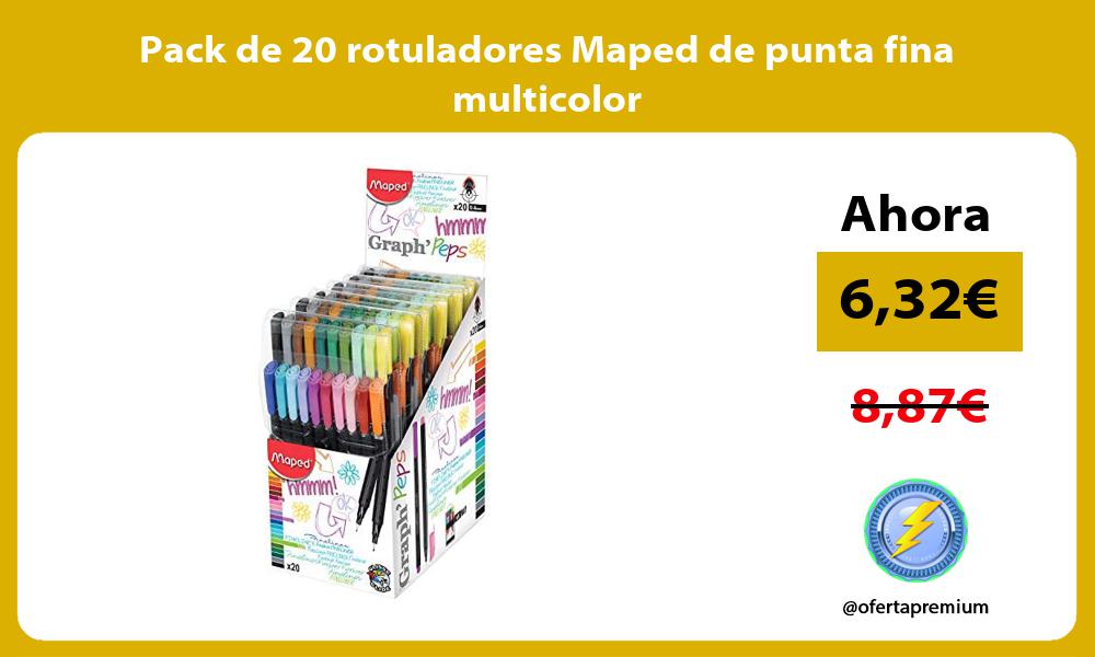 Pack de 20 rotuladores Maped de punta fina multicolor