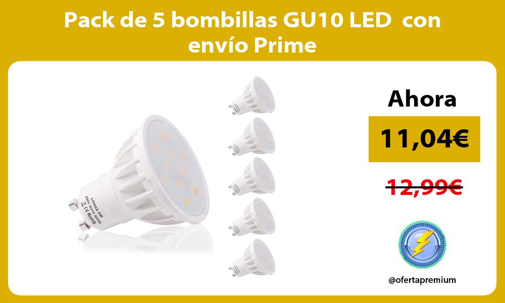 Pack de 5 bombillas GU10 LED con envío Prime