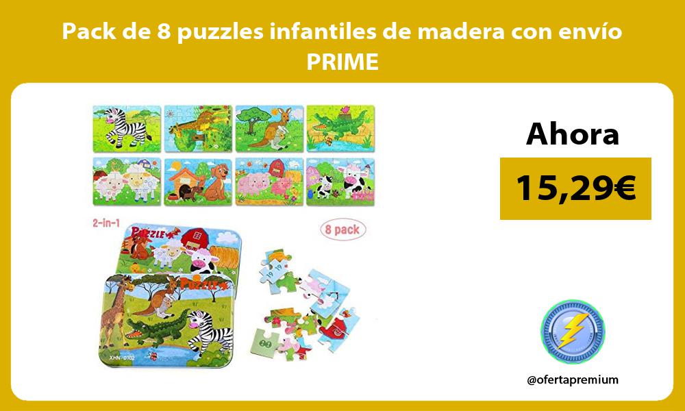 Pack de 8 puzzles infantiles de madera con envío PRIME