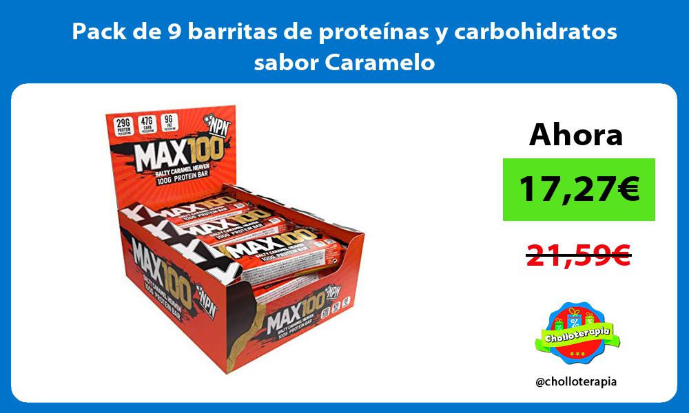 Pack de 9 barritas de proteínas y carbohidratos sabor Caramelo