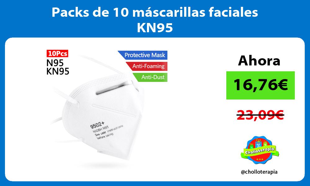Packs de 10 máscarillas faciales KN95