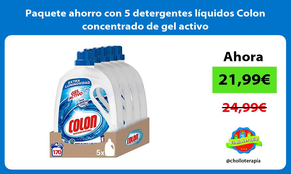 Paquete ahorro con 5 detergentes líquidos Colon concentrado de gel activo