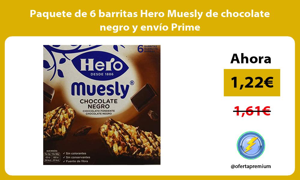 Paquete de 6 barritas Hero Muesly de chocolate negro y envío Prime