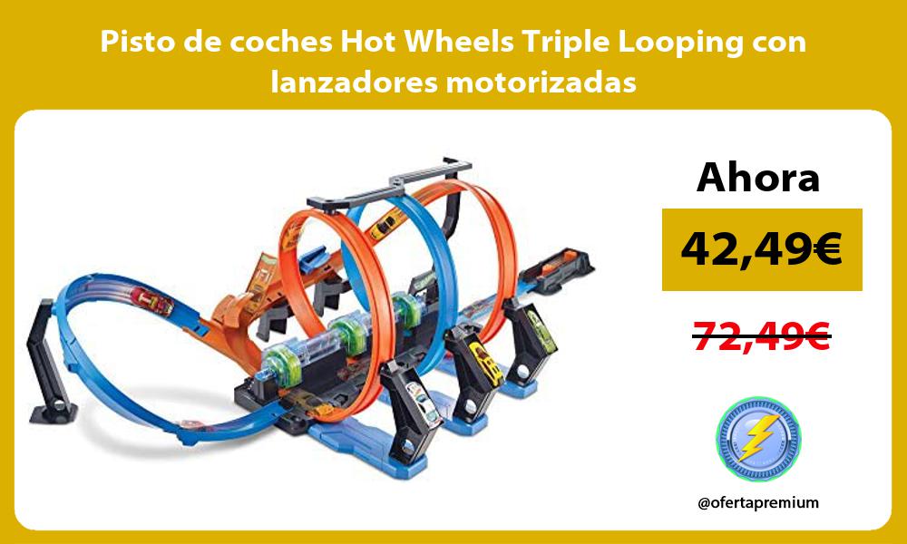 Pisto de coches Hot Wheels Triple Looping con lanzadores motorizadas