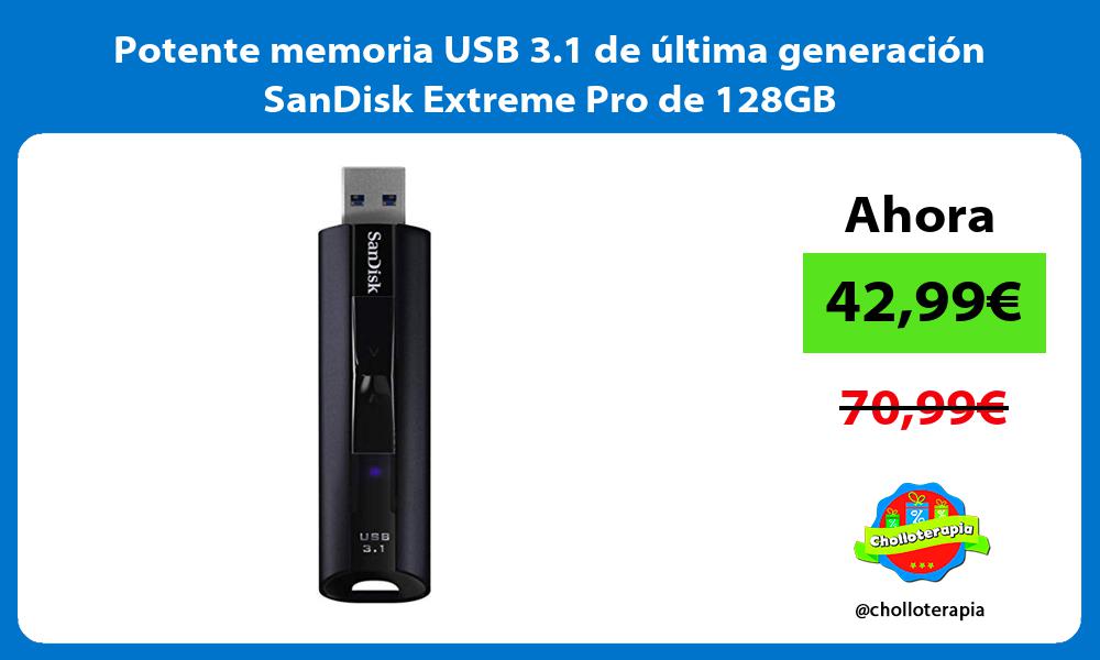 Potente memoria USB 3 1 de última generación SanDisk Extreme Pro de 128GB