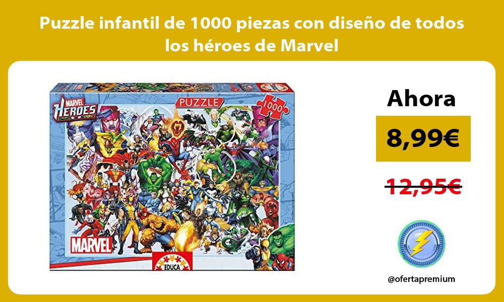 Puzzle infantil de 1000 piezas con diseño de todos los héroes de Marvel