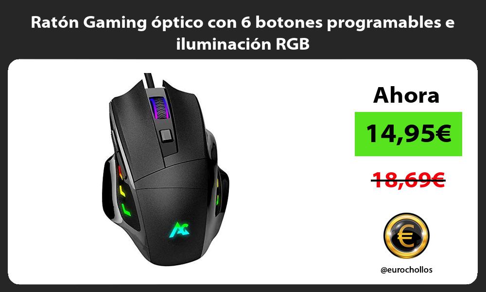 Ratón Gaming óptico con 6 botones programables e iluminación RGB