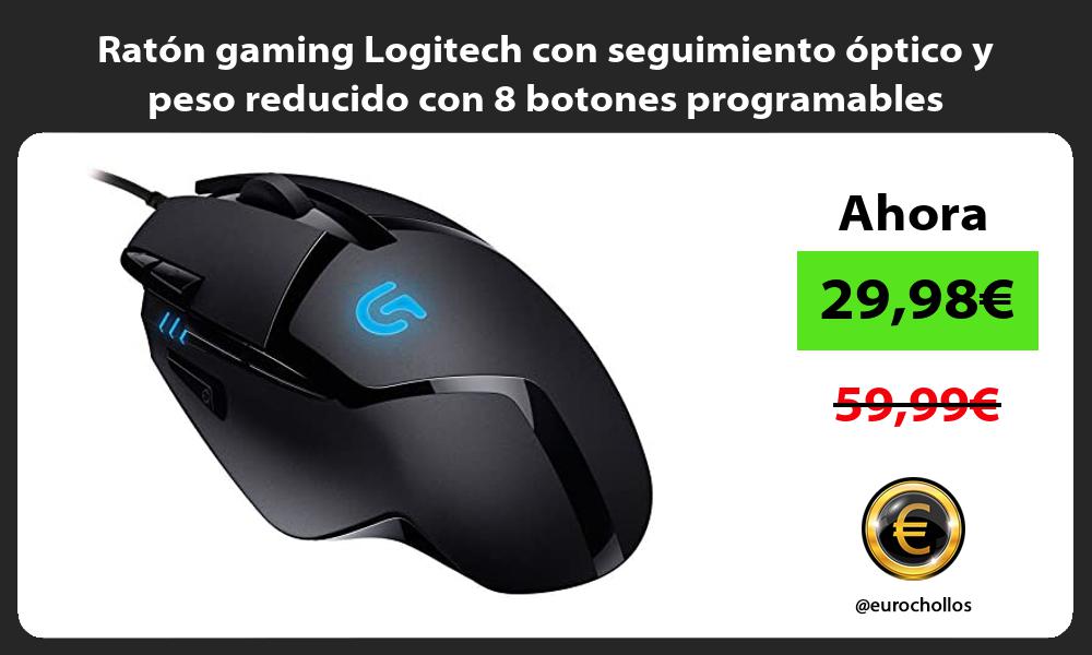 Ratón gaming Logitech con seguimiento óptico y peso reducido con 8 botones programables
