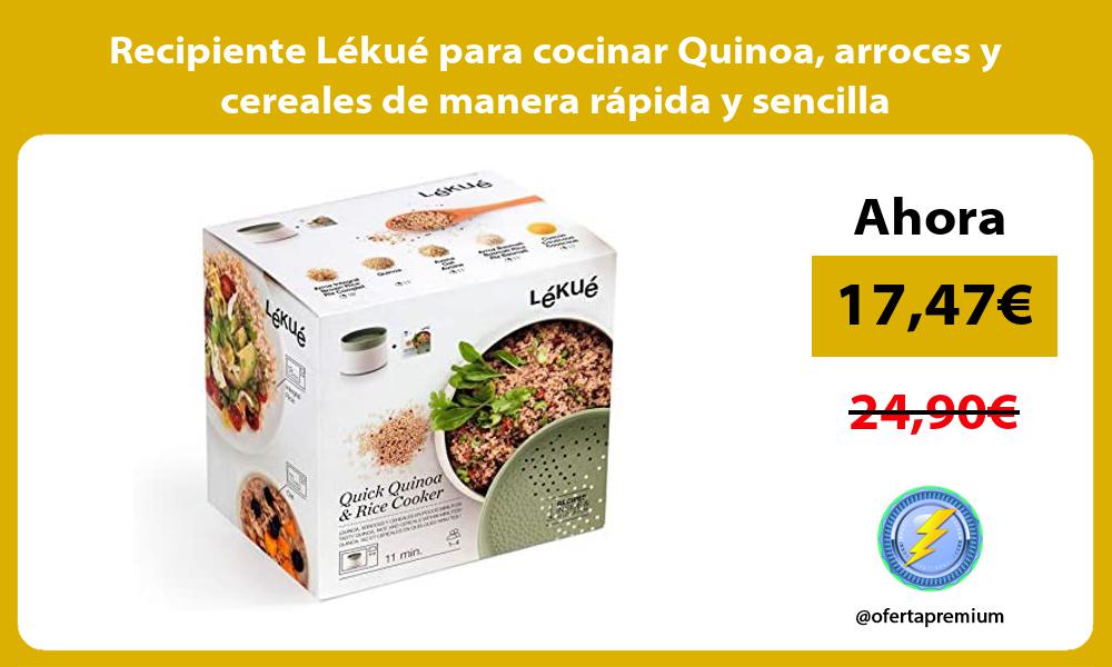 Recipiente Lékué para cocinar Quinoa arroces y cereales de manera rápida y sencilla