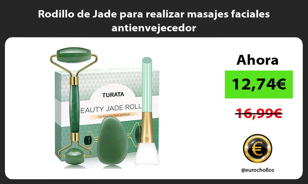 Rodillo de Jade para realizar masajes faciales antienvejecedor