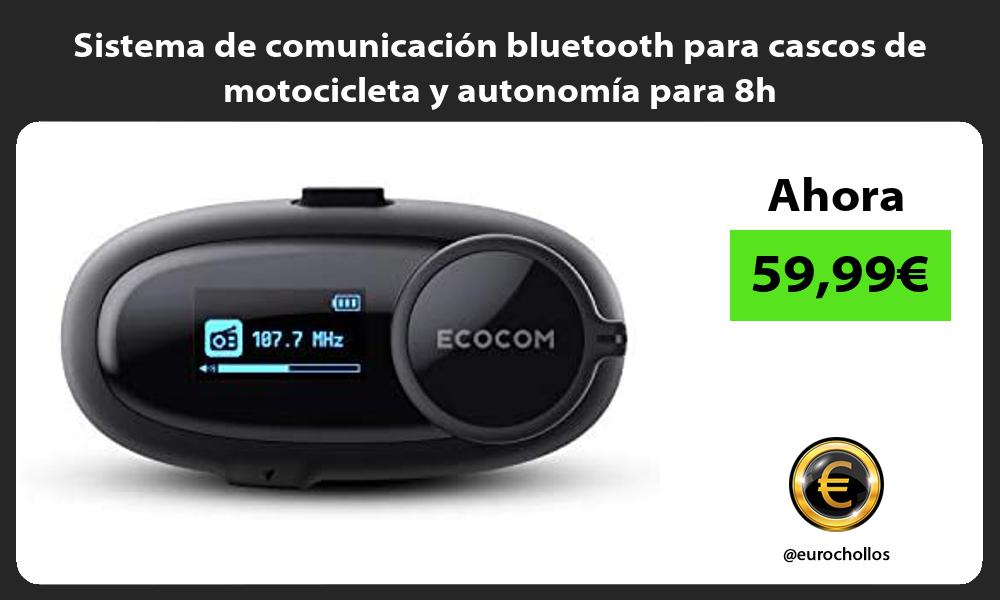 Sistema de comunicación bluetooth para cascos de motocicleta y autonomía para 8h