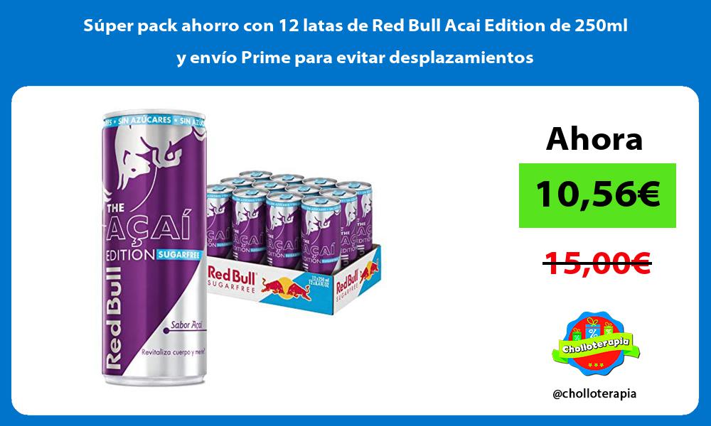 Súper pack ahorro con 12 latas de Red Bull Acai Edition de 250ml y envío Prime para evitar desplazamientos
