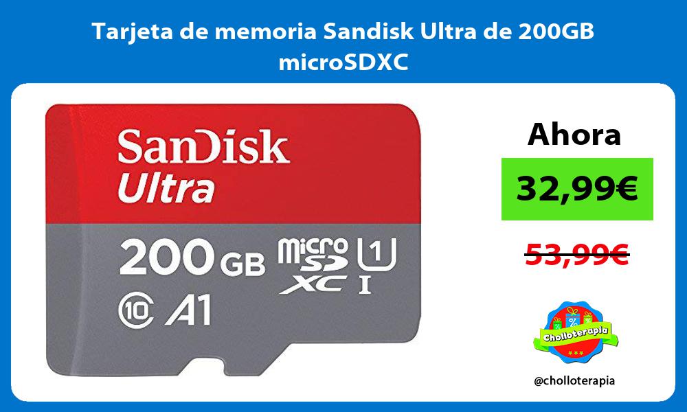 Tarjeta de memoria Sandisk Ultra de 200GB microSDXC